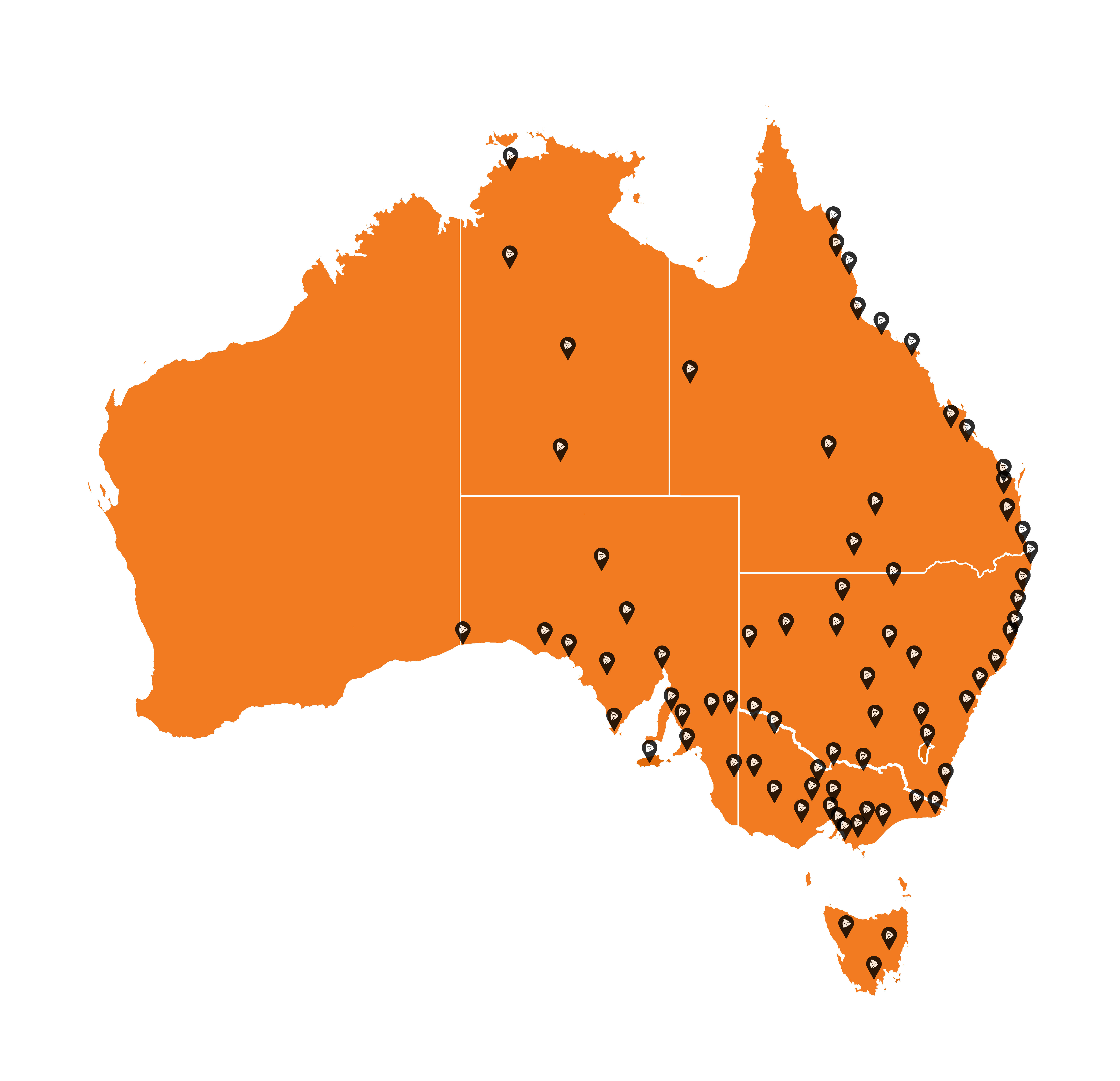 States we service map v3 (ALL ORANGE)
